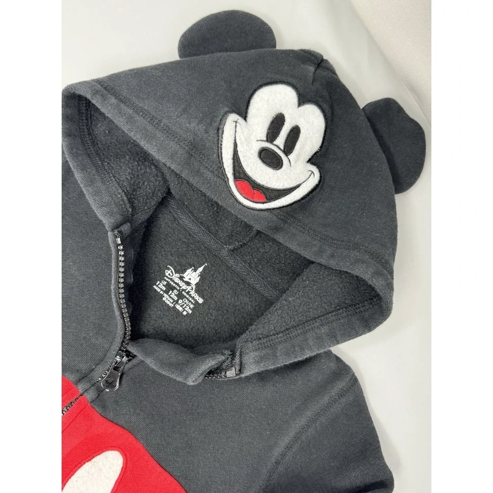 Infant 12 Months Disney Parks Mickey Mouse Hooded‎ Full Front Zip Sweatshirt 12M